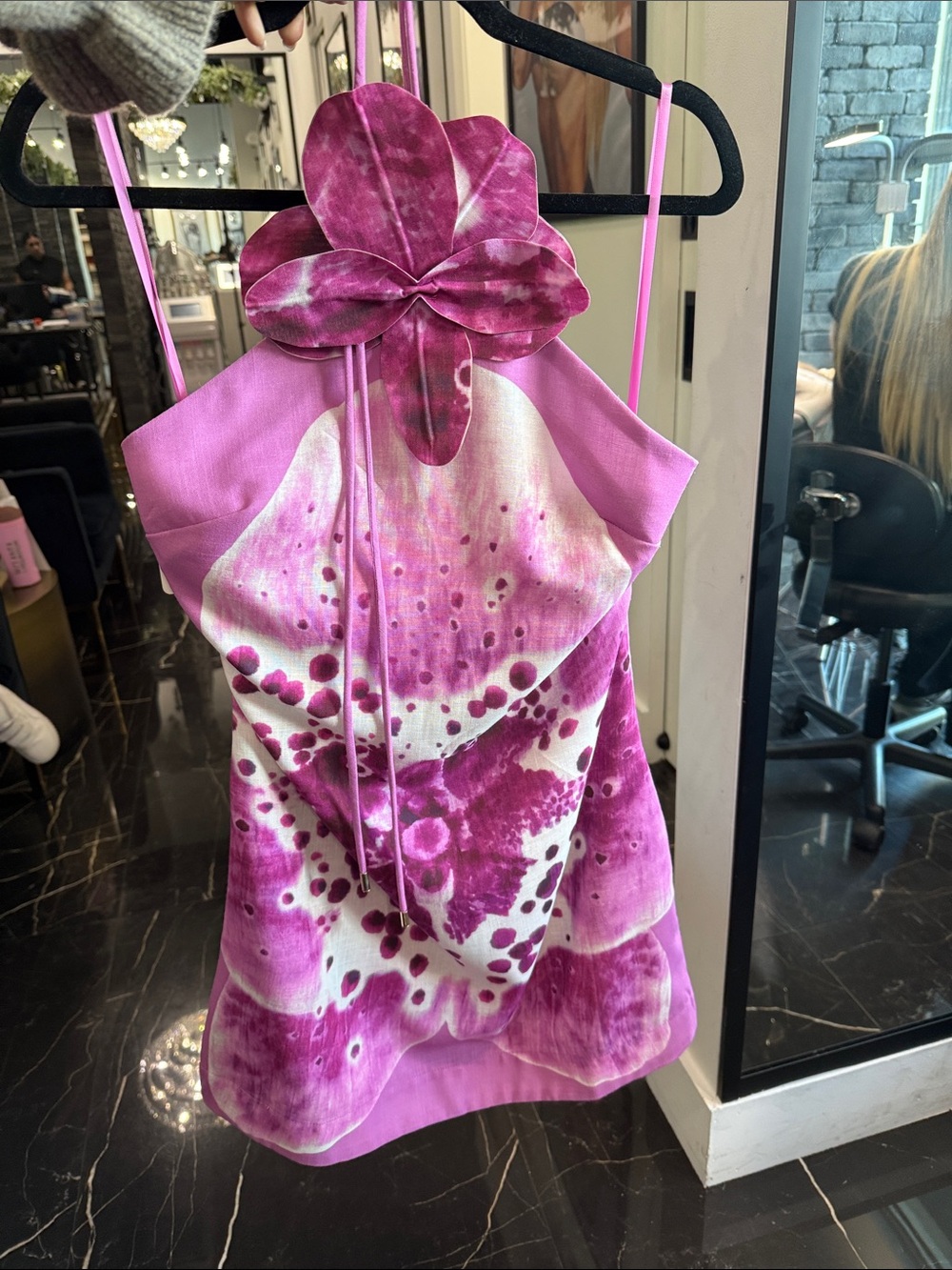 Pink Floral Tie-Dye Party Dress